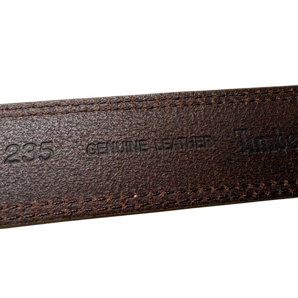 Timberland Genuine Leather Mens Belt With Metal Buckle In Brown Size 42/105 - Picture 5 of 10
